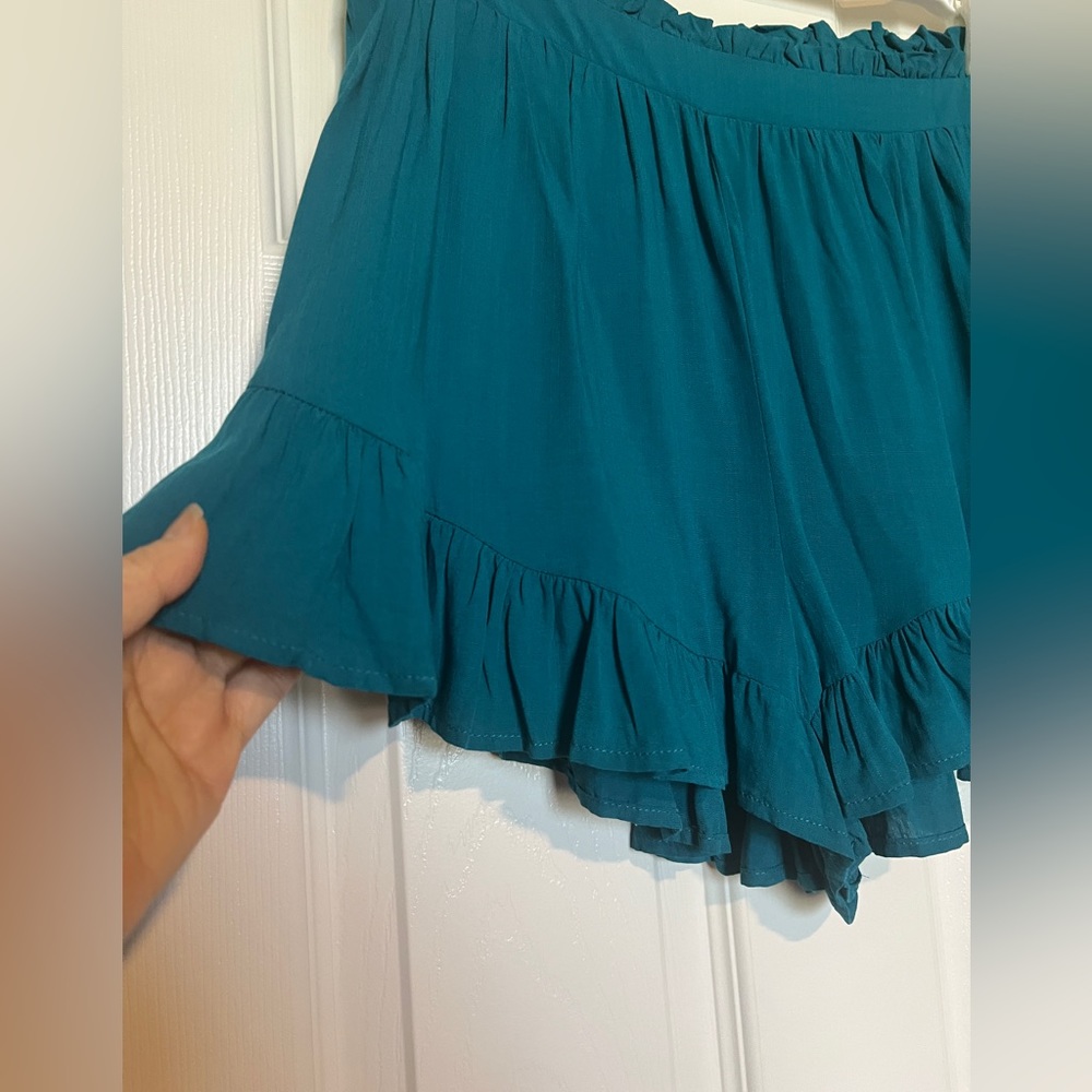 ☀️ NWT! Teal Summer Ruffle Shorts - Picture 6 of 7